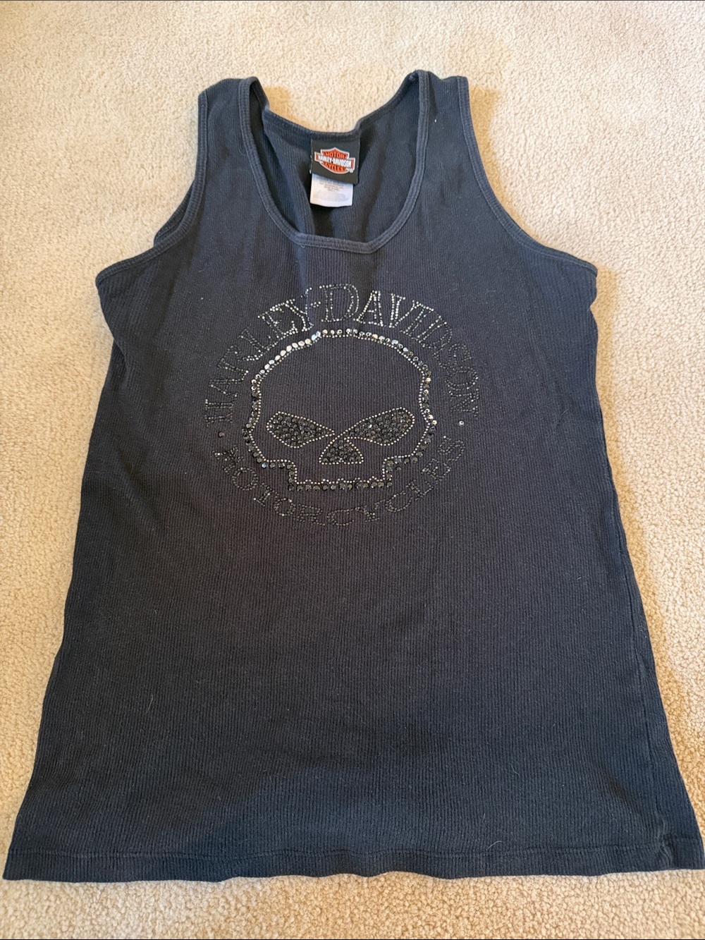 Harley-Davidson Black Tank Top with Studded Skull